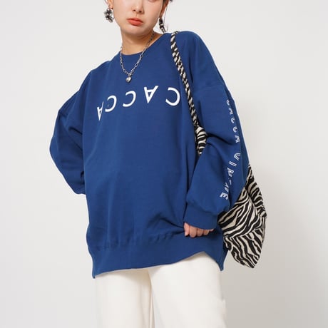 CACCAロゴbigスウェットブルー"original"