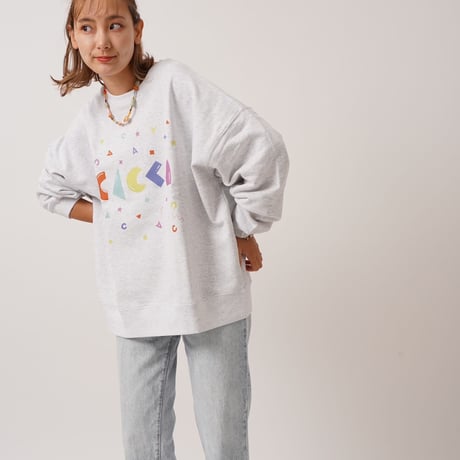 colorfulロゴオーバーサイズスウェットアッシュ