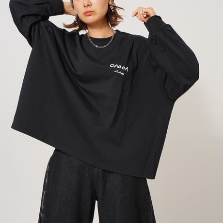 【良生地】colorfulロゴ longTシャツBLACK"CACCA original"