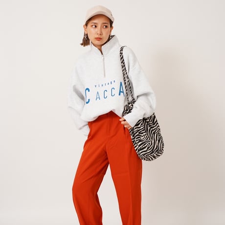 ハーフジップロゴスウェットアッシュ"CACCA original"