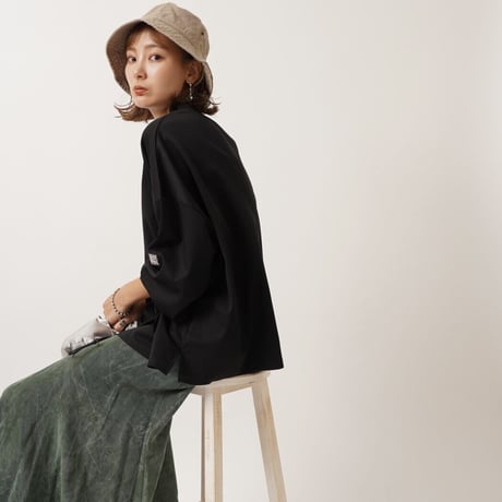 【日本製】simpleタグロングTシャツblack"CACCA original"