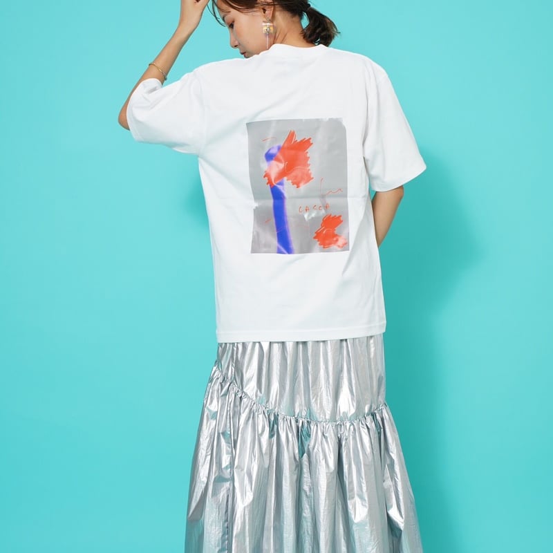 ART柄TシャツWhite