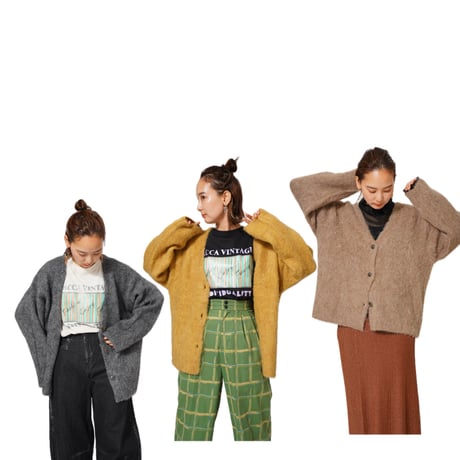 モヘアタッチニットカーディガン3色展開