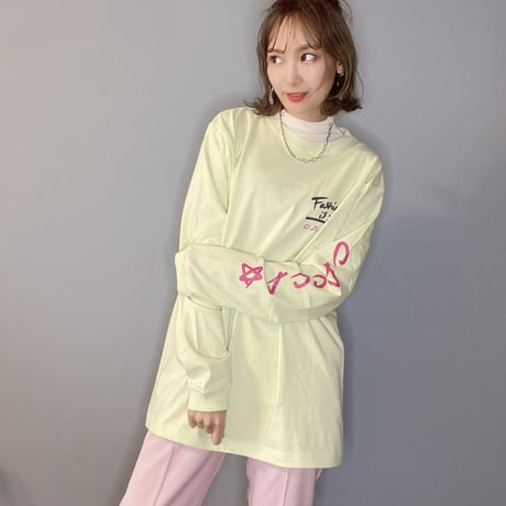 fashion is funロンT ライム"CACCA original"
