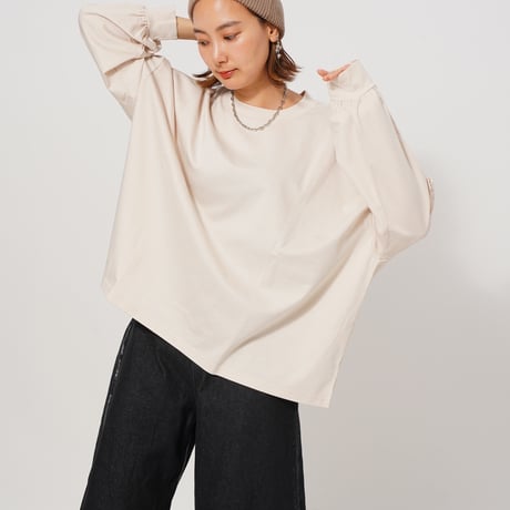 【日本製】simpleタグロングTシャツbeige"CACCA original"