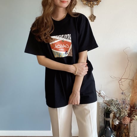 animal柄TシャツBLACK"CACCA original"
