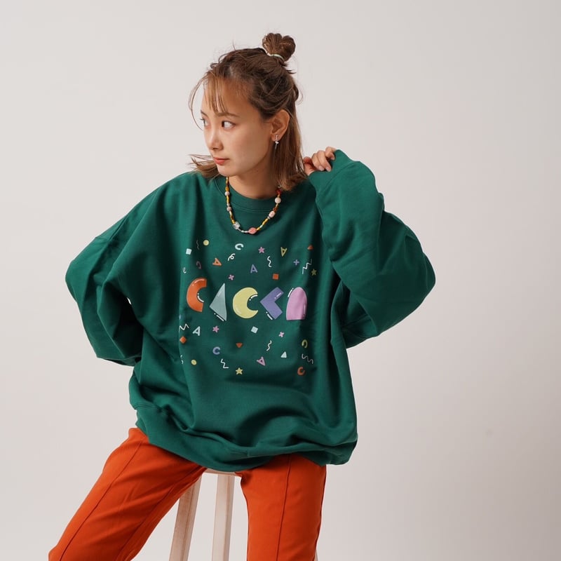 colorfulロゴオーバーサイズスウェットグリーン | CACCA STORE