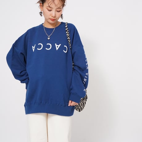 CACCAロゴbigスウェットブルー"original"