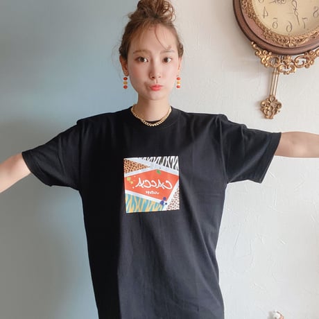 animal柄TシャツBLACK"CACCA original"