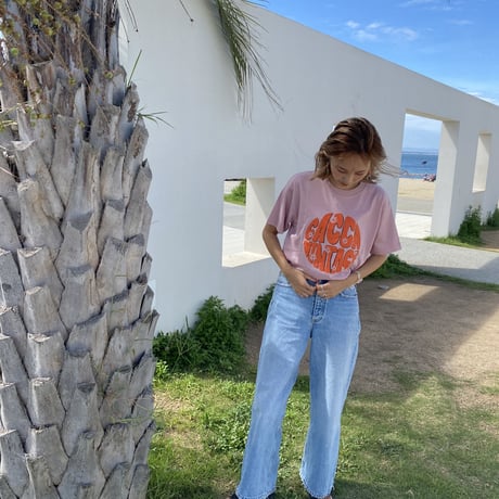 organic cotton ロゴTシャツpink"CACCA original"