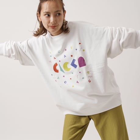 colorfulロゴオーバーサイズスウェットホワイト