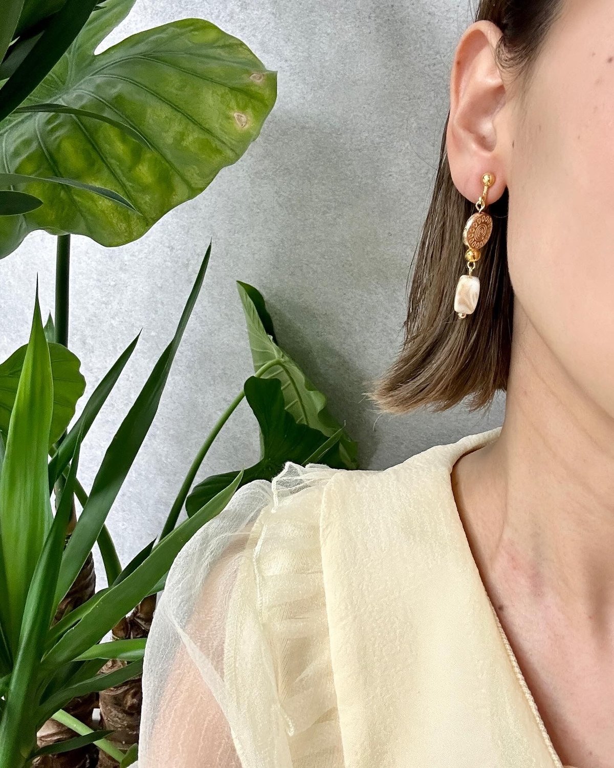 ヒョウ柄orgold sun pierce earring | CACCA STORE