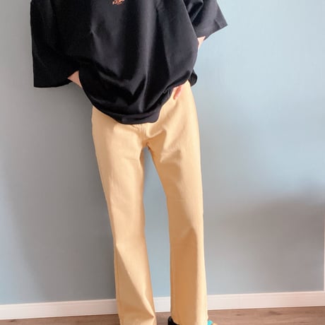 ウォッシュセミフレアパンツyellow"CACCA select"