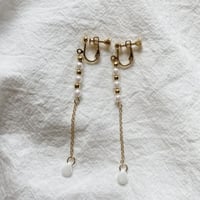 Perl long pierce earring