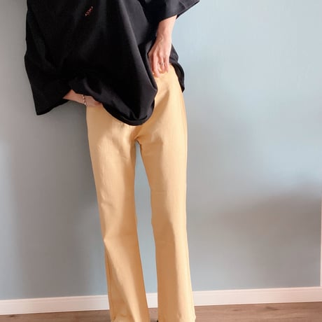 ウォッシュセミフレアパンツyellow"CACCA select"