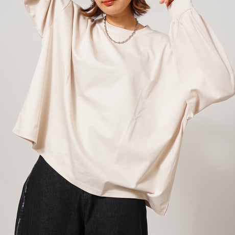 【日本製】simpleタグロングTシャツbeige"CACCA original"