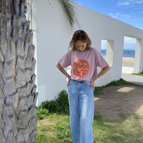 organic cotton ロゴTシャツpink"CACCA original"