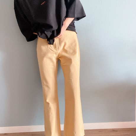 ウォッシュセミフレアパンツyellow"CACCA select"