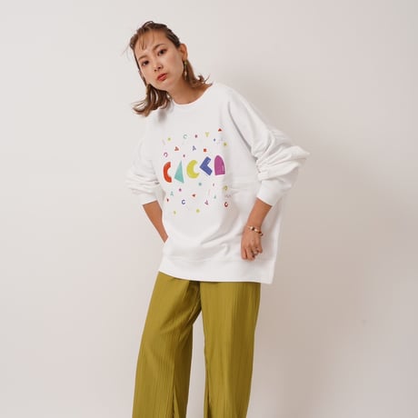 colorfulロゴオーバーサイズスウェットホワイト