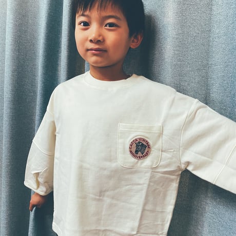 CACCA MINI  オーバーサイズ刺繍ロングＴシャツ