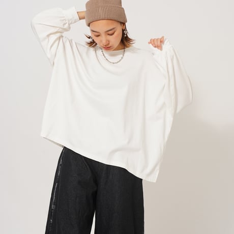 【日本製】simpleタグロングTシャツWhite"CACCA original"