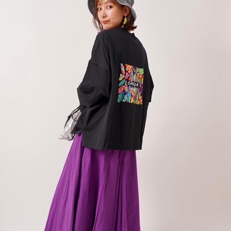 【良生地】colorfulロゴ longTシャツBLACK"CACCA original"