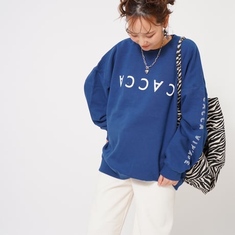 CACCAロゴbigスウェットブルー"original"