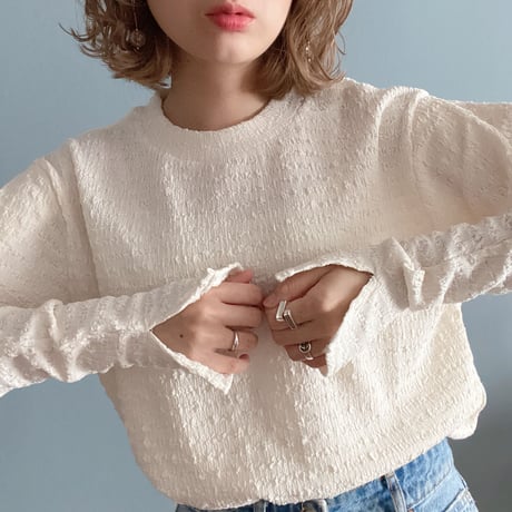 ジャガードマトンスリーブtops
