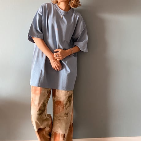 zebraバクプリbigTシャツくすみblue"CACCA original"