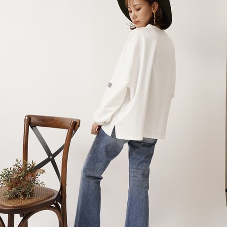 【日本製】simpleタグロングTシャツWhite"CACCA original"