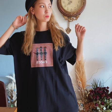 zebra back style TシャツBLACK"CACCAoriginal"