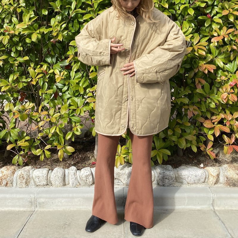 オーバーサイズキルティングコートbeige