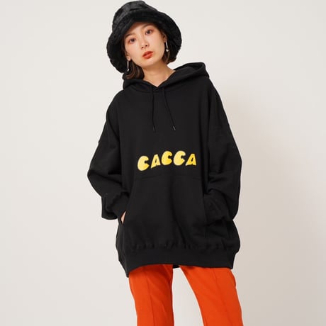 animalオーバーサイズパーカーblack"CACCA original"
