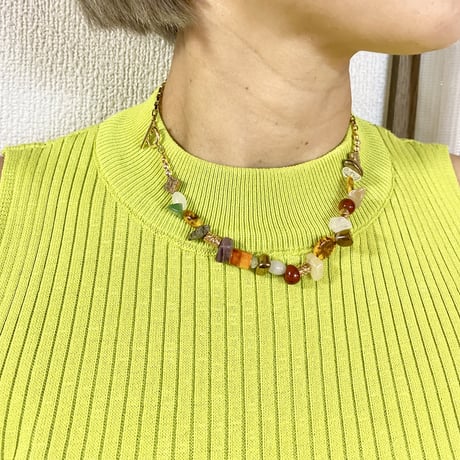 暖色系color chain ネックレス