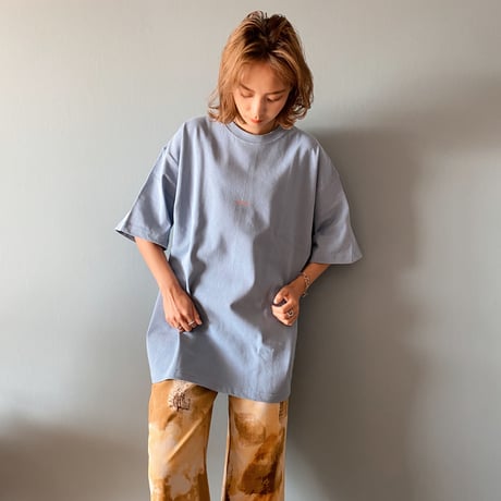 zebraバクプリbigTシャツくすみblue"CACCA original"