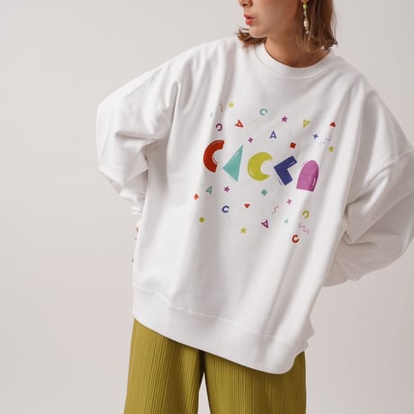 colorfulロゴオーバーサイズスウェットホワイト