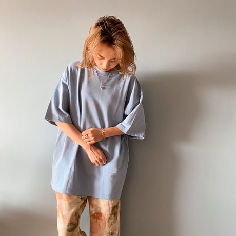 zebraバクプリbigTシャツくすみblue"CACCA original"