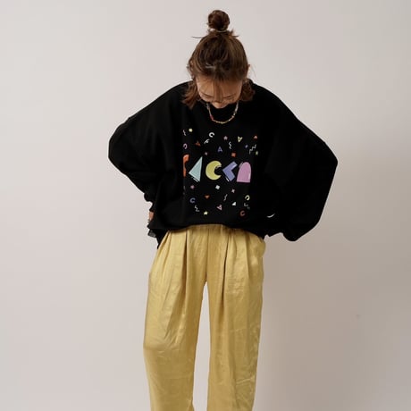 colorful ロゴオーバーサイズスウェットブラック