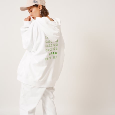 【再入荷】オーバーサイズロゴパーカーWhite"CACCA original"
