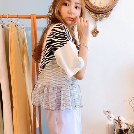 ISOZAImix zebraTシャツWhite " CACCA original"