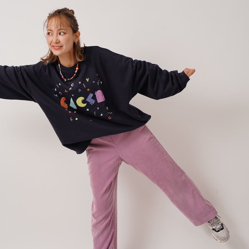 colorfulロゴオーバーサイズスウェットネイビー | CACCA STORE colorfulロゴオーバーサイズスウェットネイビー | CACCA STORE