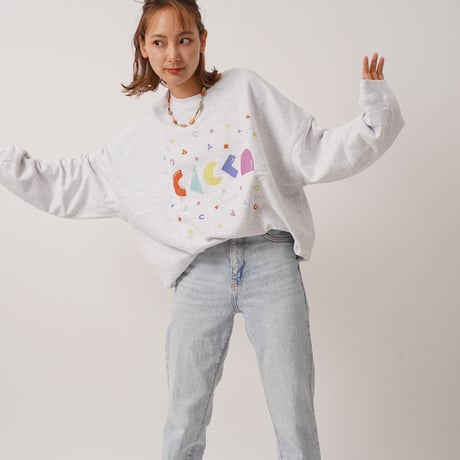 colorfulロゴオーバーサイズスウェットアッシュ