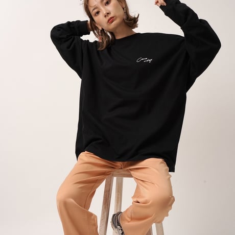 ART柄CACCAロングTシャツBLACK"CACCA original"