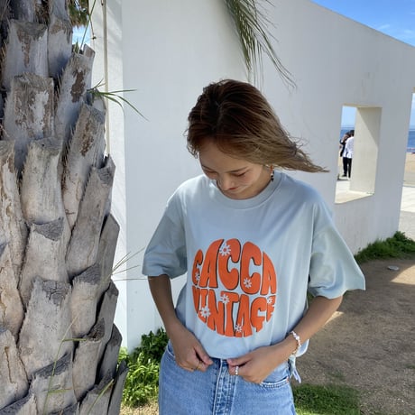 organic cotton ロゴTシャツエメラルドグリーン"CACCA original"