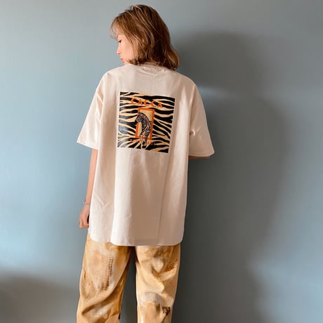 zebraバクプリbigTシャツ ivory"CACCA original"