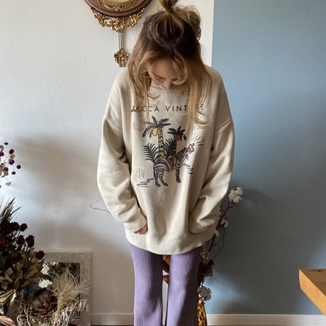 zebraオーバーサイズスウェット♡beige"CACCA original"