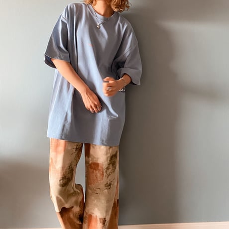 zebraバクプリbigTシャツくすみblue"CACCA original"