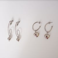 2wayシルバーbowl or Heart  pierce.earring