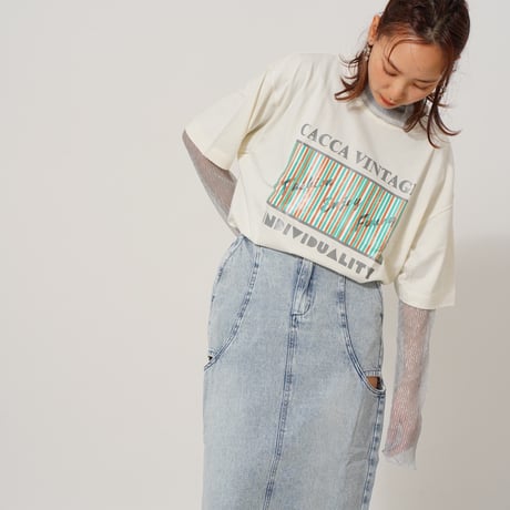 サイドカットデニムスカート"CACCA select"