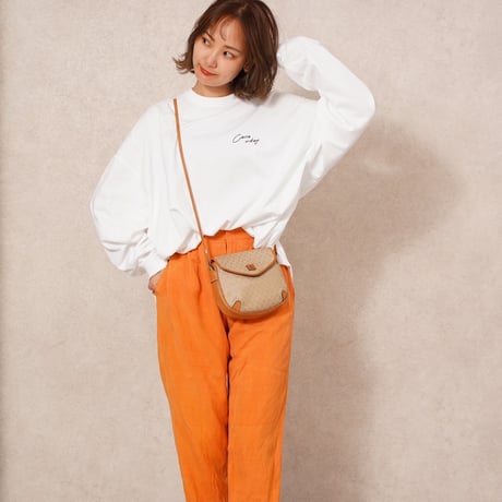 ART柄CACCAロングTシャツWhite"CACCA original"